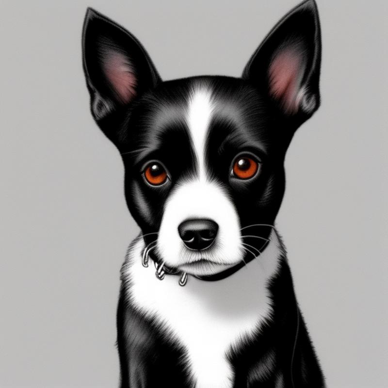 00001-1580113173-Buffy the Vampire Slayer a cute little black fured doggy, high detailed fur, black and white pencil sketch, detailed colored eye.png